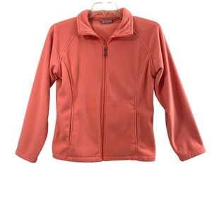 Landway Fleece Jacket Womens Large Peach Full Zip Pockets Outdoors Warm